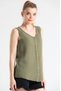 Sleeveless Melis Summer Muslin Blouse Khaki Hk