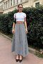 Black Gingham Midi Length Women's Skirt Mg2360