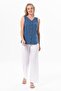 Sleeveless Melis Summer Muslin Blouse Indigo indg - 4