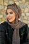 قبعة حجاب تريكو منقوشة باللون العنابي - 5