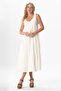 Sleeveless Artemis Oval Collar Star Printed Midi Length Muslin Summer Dress Off-White Krkbyz - 5