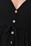 Short Sleeve Gathered Afra Midi Length Summer Muslin Dress Black Black - 3