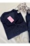 2-Piece Navy Blue Soft Winter Velvet Pajama Set - 2