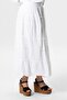 Benan Elastic Waist Long Summer Muslin Skirt White White - 6