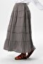 Benan Elastic Waist Long Summer Muslin Skirt Gray Gray - 5