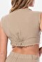 Sleeveless Deren Waist Tied Summer Muslin Blouse Mink Vzn - 4