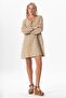 Long Sleeve Celestial Binding Detailed Short Muslin Summer Dress Mink Vzn