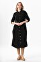 Long Sleeve Shirt Collar Hafsa Muslin Summer Tunic Black Syh