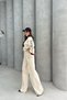 Women's Cream Bottom Top Tracksuit Set with Lace Detail, Loose Leg Relaxed Cut - 7