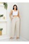 Slim Denim Linen Fabric Women's Pants