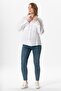 Long Sleeve Sign Pocket Detailed Muslin Summer Shirt White Byz - 5