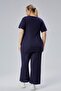 Large Size Side Slit Comfort Model Suit Tunic with Trousers 2-Piece Top and Bottom Set - 8