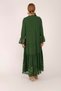 Women's Lace Detail Long Pompom Loose Long Dress - 4
