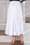 Satin Pleated Skirt with Spaced Stones White - 2