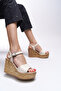 Avilthyl Women's Wedge Heeled Sandals 0012910 Beige - 4