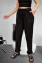 Linen Trousers Hambez Bottom Sweatpants Comfortable Fit Large Size Raw Linen Unisex Relaxed (Black) - 3