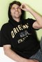Printed Oversize Hooded Men's T-shirt Black - 2
