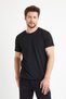 Men's Multicolored Plus Size Crew Neck 5-Piece T-Shirt Pack Red - 2