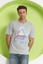 Men's Printed Oversize T-Shirt Gray Melange