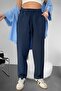 Linen Trousers Hambez Bottom Sweatpants Comfortable Fit Large Size Raw Linen Unisex Relaxed (Navy Blue)