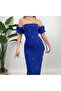 Stone Detailed Back Slit Dress - 3