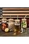 4 Pieces Glass Cup with Bamboo Lid Ice Coffee Smoothie Cocktail Glass 4 Glass Straws and 2 Cleaning Brushes - 4
