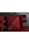Claret Red Faux Leather Unlined Bead Fiber Filled Throw Pillow 40X40