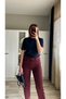 Burgundy Collar Basic T-Shirt - 2