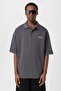 Polo collar Oversized t-shirt smoked - 2