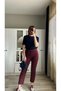 Burgundy Collar Basic T-Shirt