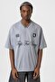 Printed Oversize Jersey T-Shirt Gray - 2