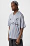 Printed Oversize Jersey T-Shirt Gray - 4