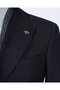 Italian Style Slim Fit Double Breasted Peaked Collar Men's Jacket Black T13290 - 3