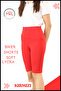 Red Biker Shorts High Waist No Show Stretchy Soft Lycra Soft Biker Basics - 2