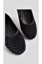 Women's Black Stone Stylish Daily Comfortable Ballerinas - 4