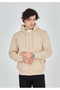 Unisex Beige Full Zipper Hooded Sweatshirt - 3