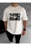 White Unisex Crew Neck Printed T-Shirt