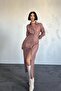 Powder Length Button Leather Dress