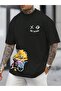 Animal Print and Painted Trace Pattern and Gentle Letter Print T-Shirt for Men,