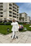 Special Stone Buttoned Scuba Suit White - 7