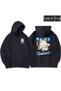 Hip Hop Harajuku Vintage Style Noodle and Sushi Cat Black