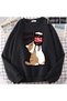 Hip Hop Harajuku Vintage Style Salary Increase Fun Cat Cute Black