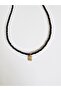 Minimal Baguette Black Elegant Necklace 45 cm - 5