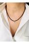 Minimal Baguette Black Elegant Necklace 45 cm - 2