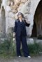 Navy Blue Back Button Detail Blazer - 4