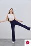 Women's Navy Blue Crepe Spanish Leg High Waist Lycra Trousers Leggings - 5