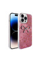 Figured Ponti Silicone Phone Case Compatible with iPhone 16 Pro Pink Ribbon