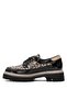 Women's Gold Color Genuine Leather Casual Shoes D25Ya-3795 - 3