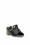 D25Yt-1460 Women's Genuine Leather Heeled Slippers Black - 2