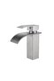 Sink Faucet Inox Waterfall Square Body Tilted Basin Bathroom Fixture Double Entry Tap Lux Matte Gray - 5